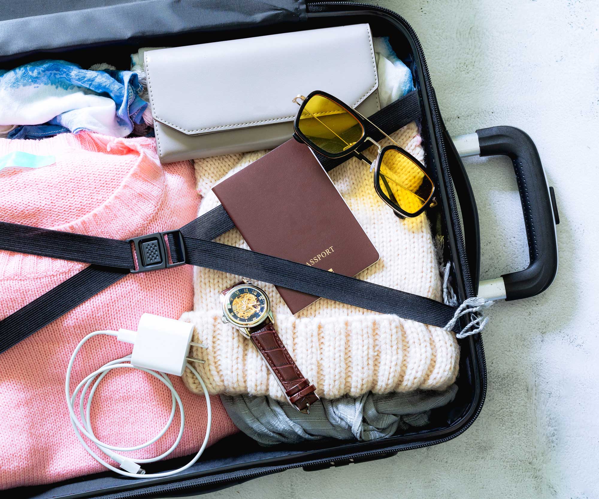 packed suitcase